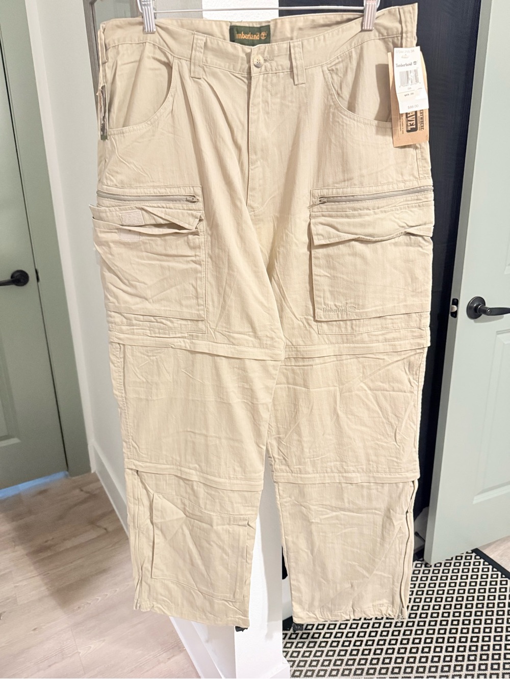 Timberland Men's Khaki Multi-Pocket Cargo Pants